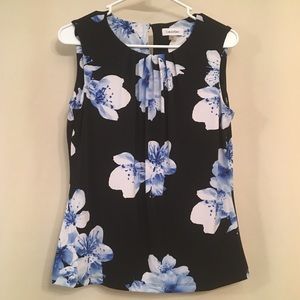 NWOT Calvin Klein Flower Sleeveless Blouse Size M